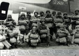 Al is second from right in the front row of this photo taken before his jump into Holland for Operation Market Garden, 1944.